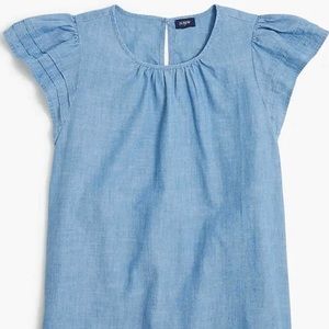NWT JCrew Chambray Flutter top, sz S